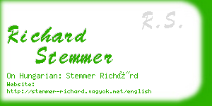 richard stemmer business card